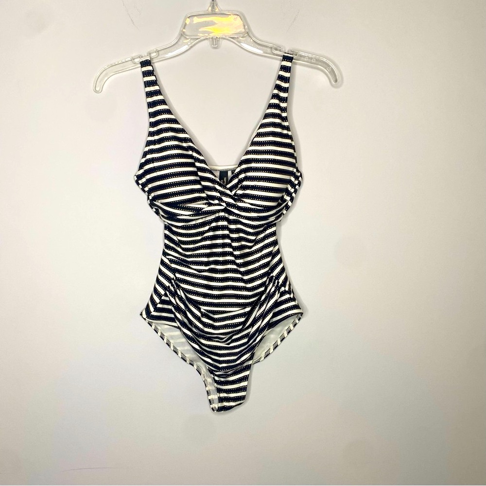 Nip Tuck Swimsuit Sz 12 Classy Old Money Tummy Control Preppy
